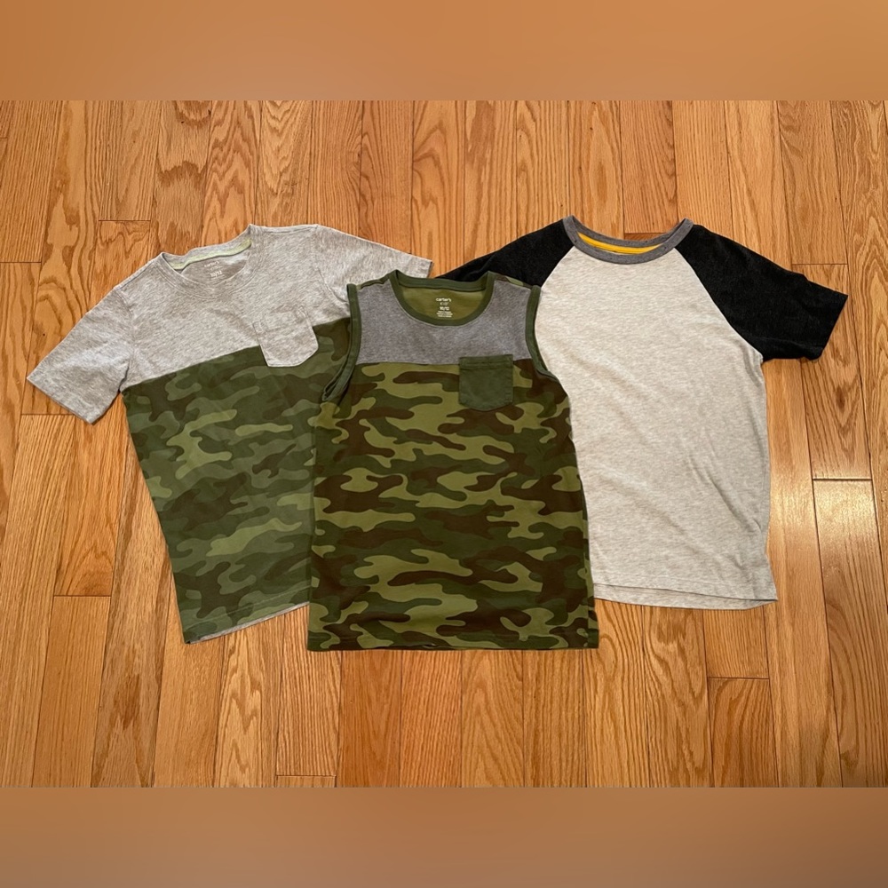 Carters & Old Navy casual and camo shirts 3 shirts YM